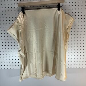 A New Day Women's 4X‎ Cream Satin Midi Skirt Recycled Polyester NWT